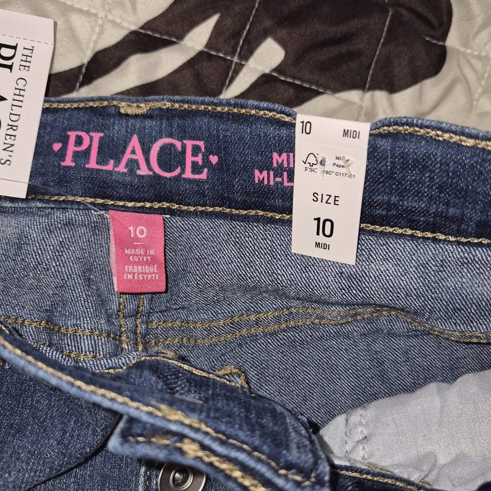 Youth Girls Button Up Denim Shorts Size 10 Midi / NWT / The Children's Place - Picture 4 of 4